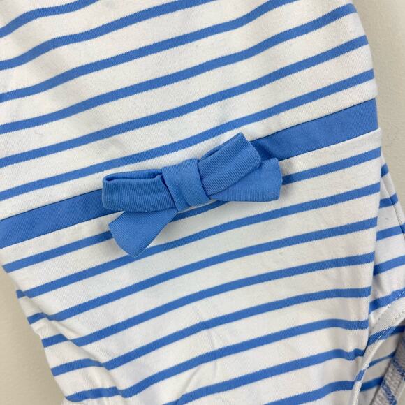 Jacadi Paris Blue Stripe Bow Bathing Suit 12 Months - Picture 3 of 7